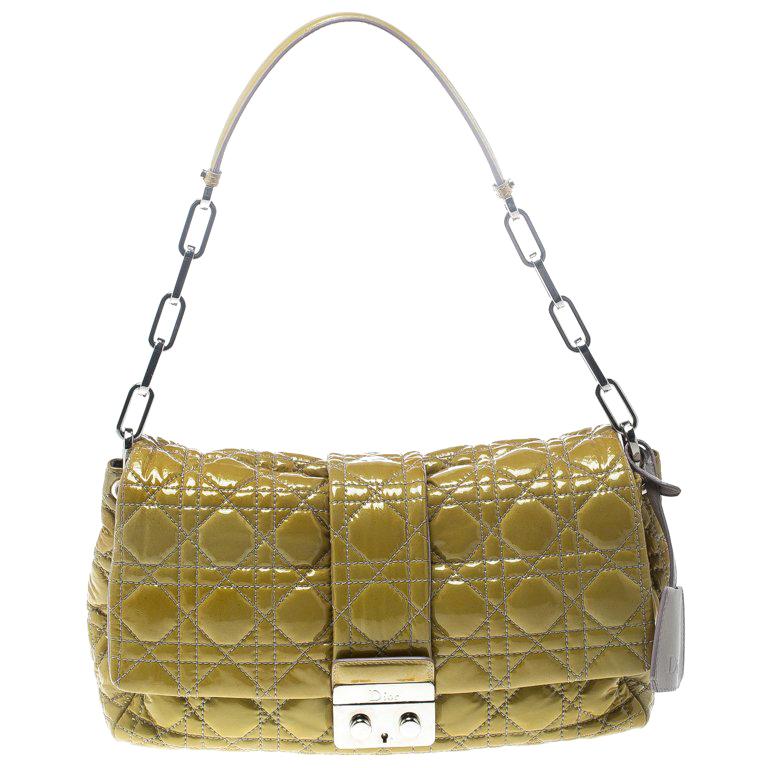 Dior Mustard Cannage Leather New Lock Flap Bag