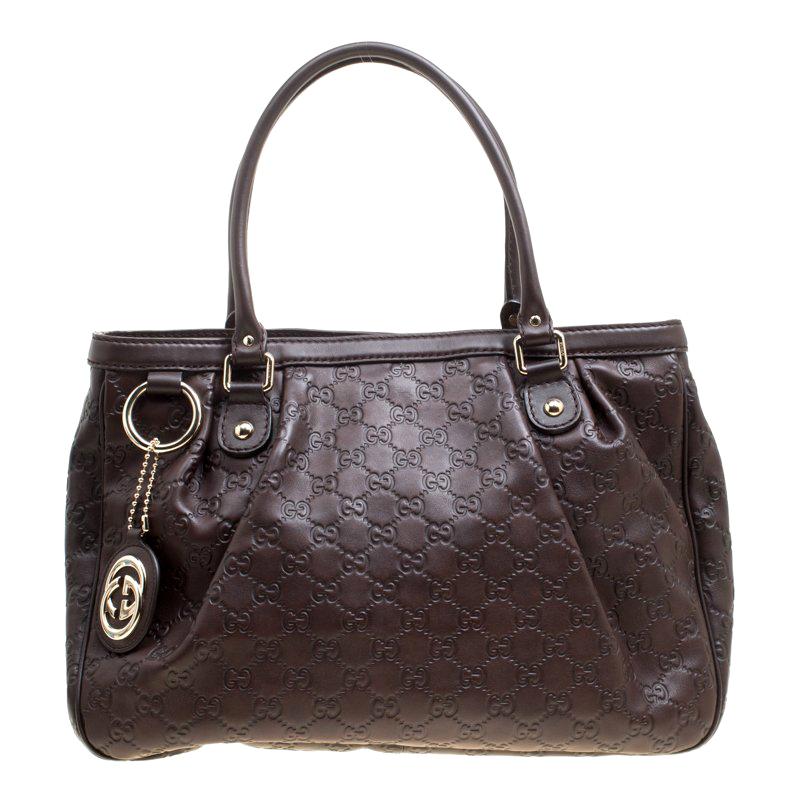 Gucci Dark Brown Guccissima Leather Sukey Tote