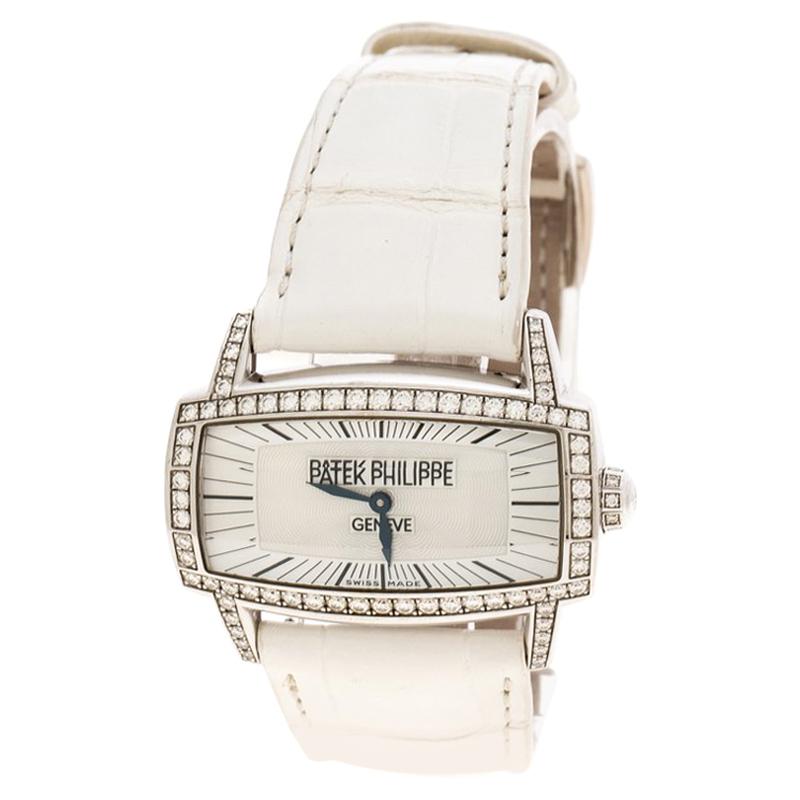 Patek Philippe Mother of Pearl 18K White Gondolo Gemma Women's Wristwatch 37 mm