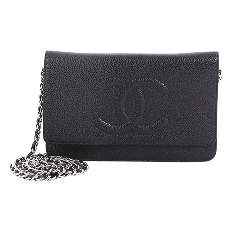Chanel Timeless Wallet on Chain Caviar at 1stDibs