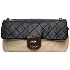 Chanel Bicolor Leather  Medium Flap Bag