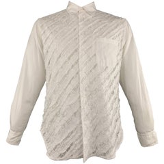 YOHJI YAMAMOTO Size M White Mixed Fabrics Cotton Button Up Long Sleeve Shirt