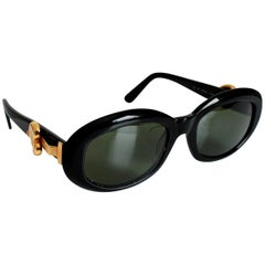 Moschino Sunglasses by Persol Ratti Black Resin Gold Heart Ladies 1985 