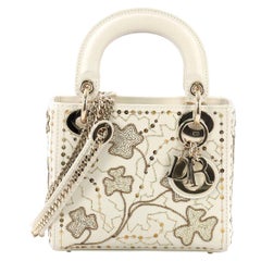 Christian Dior Lady Dior Handtasche besticktes Kalbsleder Micr