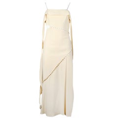 Jonathan Simkhai Stone Nude Pearl Embellished Spaghetti Dress Sz 0