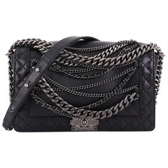 Chanel Boy Flap Bag Enchained Lambskin New Medium