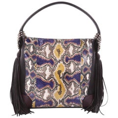 Christian Louboutin Eloise Fringe Hobo Python with Leather Medium