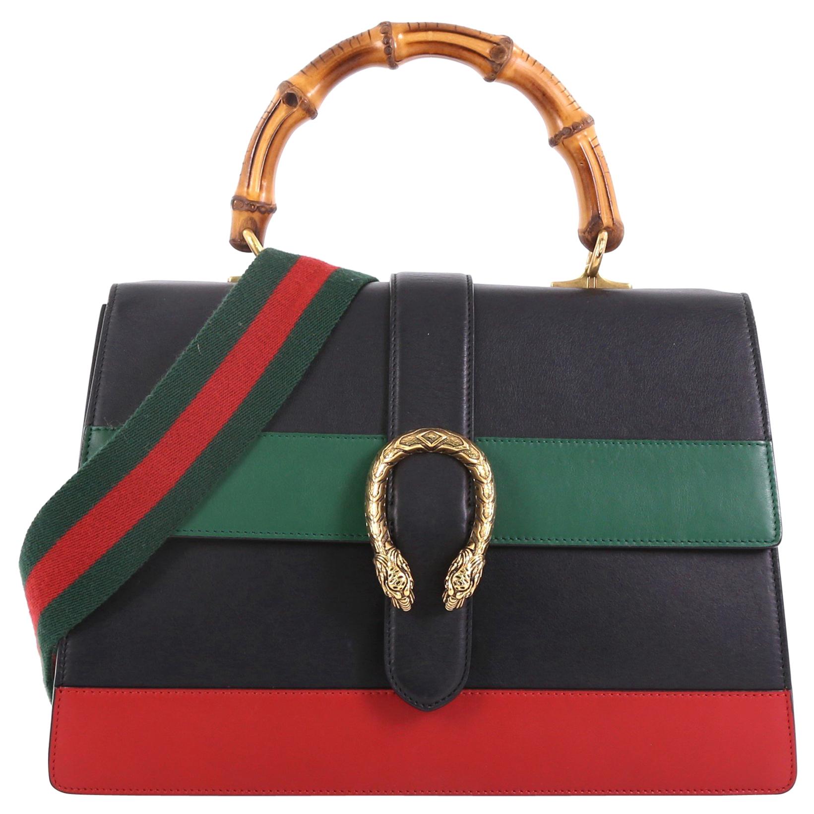 Gucci Dionysus Bamboo Top Handle Bag Colorblock Leather Large at ...