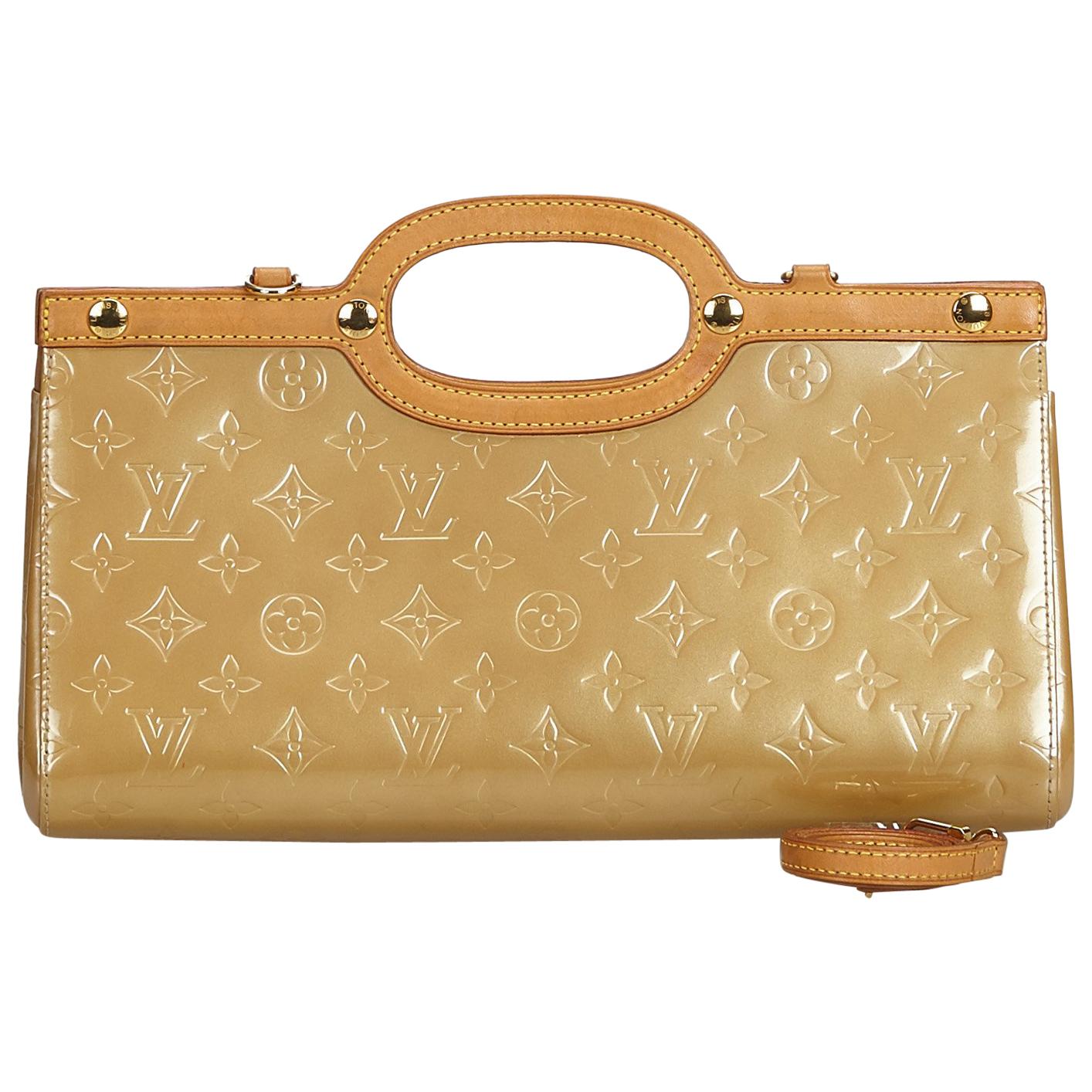 Louis Vuitton Brown Beige Vernis Leather Leather Vernis Roxbury Drive Spain For Sale
