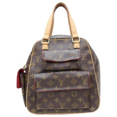 Louis Vuitton Monogram Excentricite 867215 Brown Coated Canvas Satchel