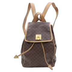 Céline Macadam Monogram 867250 Brown Coated Canvas Backpack