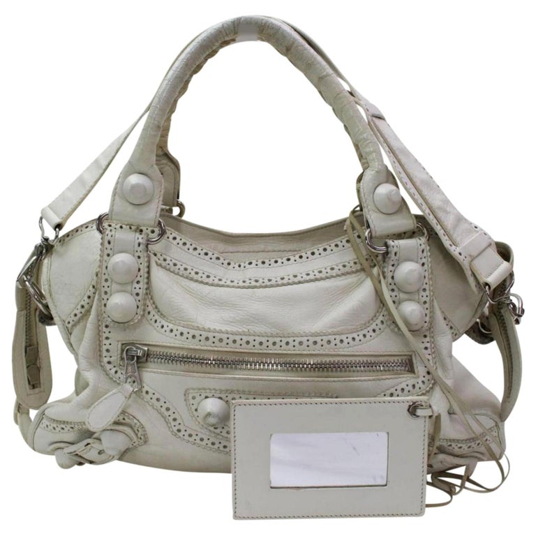 Balenciaga Oxford The City 2way 867253 Grey Leather Shoulder Bag For Sale  at 1stDibs