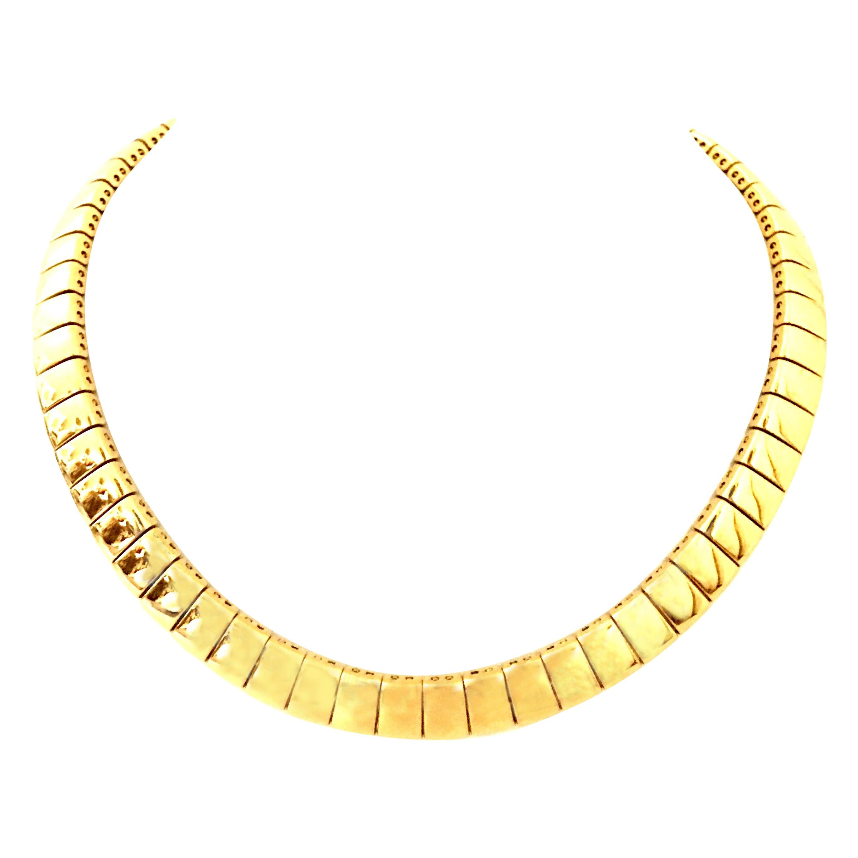 20th Century Italian Gold Link Choker Style Necklace By, Napier