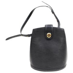Vintage Louis Vuitton Cluny 867145 Black Leather Shoulder Bag