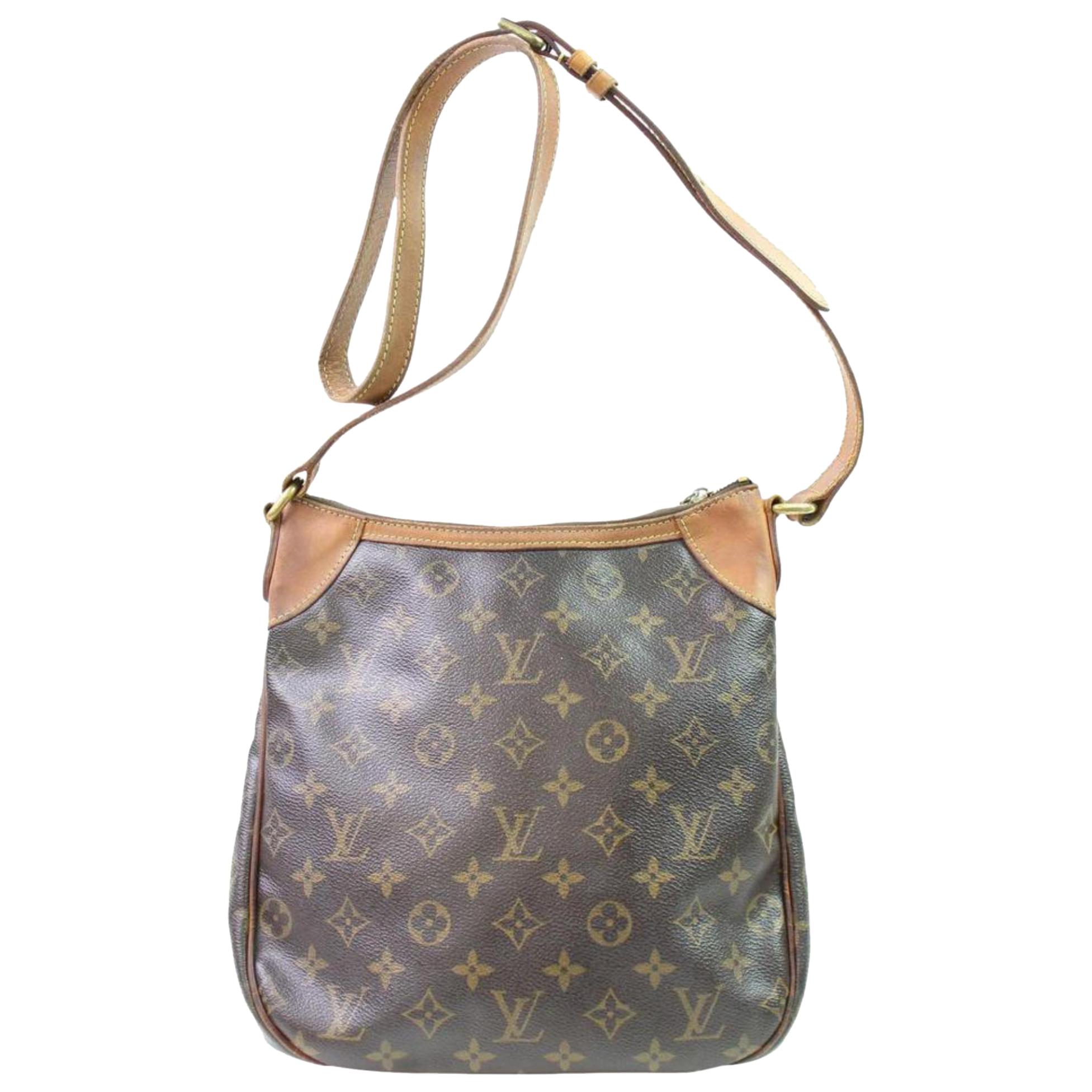 Louis Vuitton Monogram Odeon 867058 Brown Coated Canvas Shoulder Bag For Sale