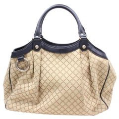 Vintage Gucci Sukey Monogram Diamante Hobo 866868 Beige Canvas Satchel