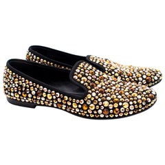 Guiseppe Zanotti Crystal Embellished Loafers UK 4