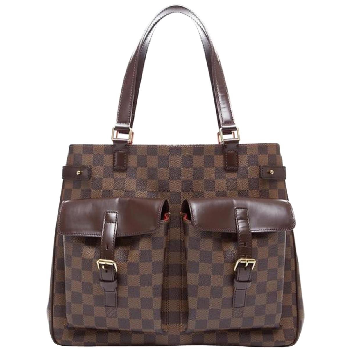 Louis Vuitton Uzes Damier Ebene Pocket Tote 866950 Brown Canvas Shoulder bag For Sale