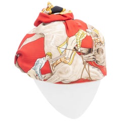 Hermes Equestrian Printed Silk Turban, Circa: 1970's