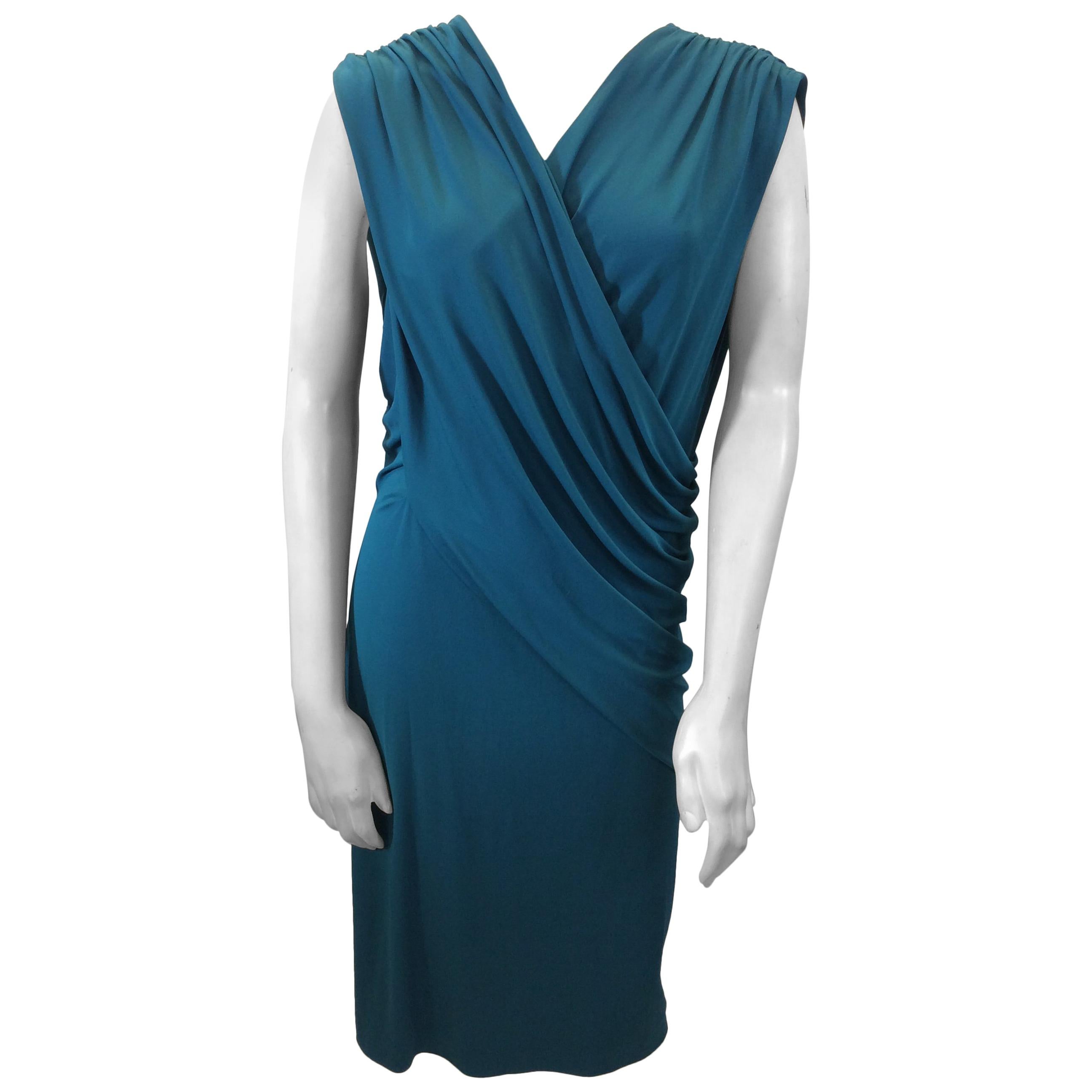 Narciso Rodriguez Teal Dress For Sale