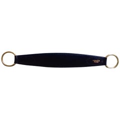Hermès Vintage Belt Buckle for scarf or handle for bag Black Box Leather Ghw