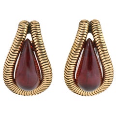 Vintage Oscar de la Renta Ruby Red Earrings