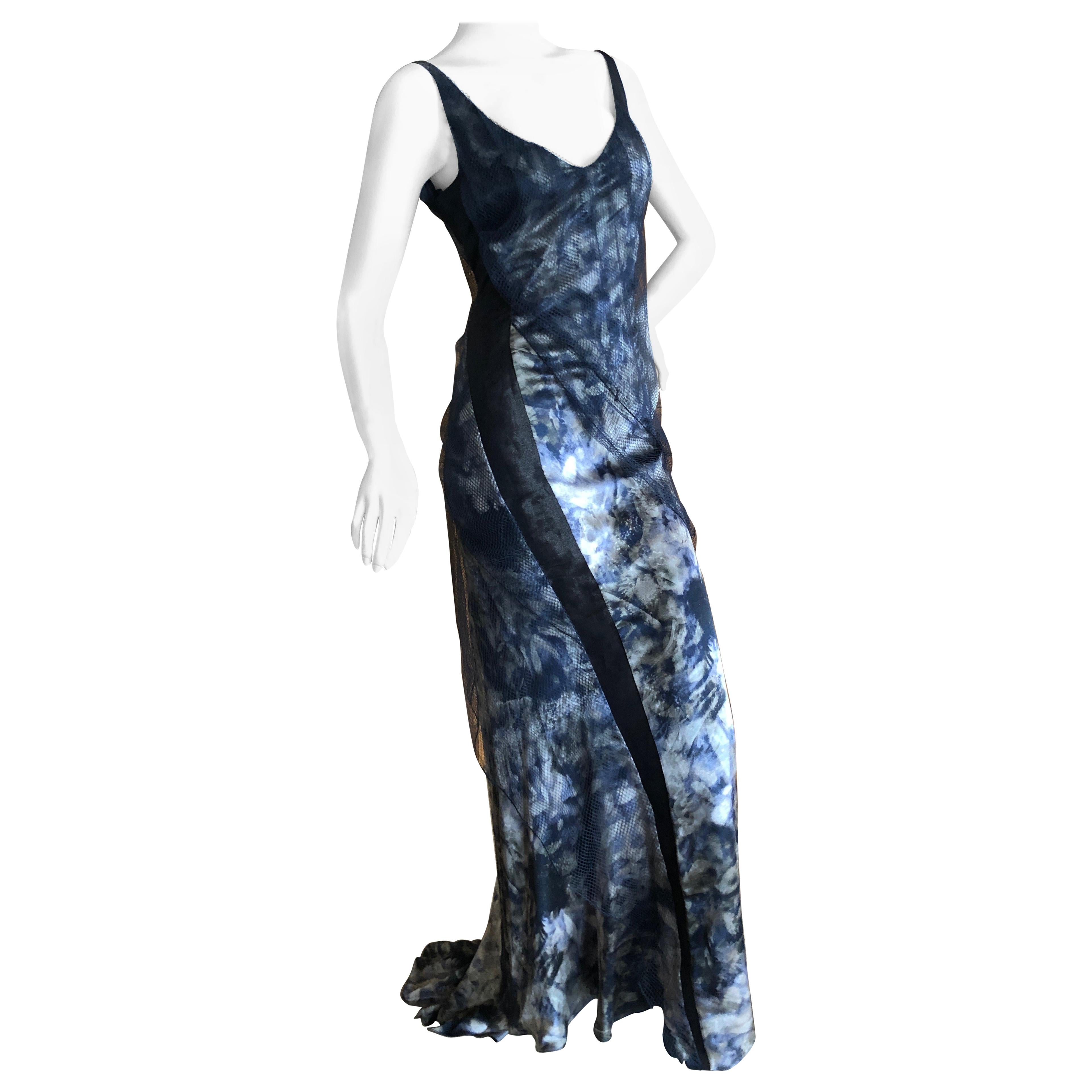 Nina Ricci by Olivier Theyskens Silk Floral Evening Dress w Net Overlay  New Tag For Sale