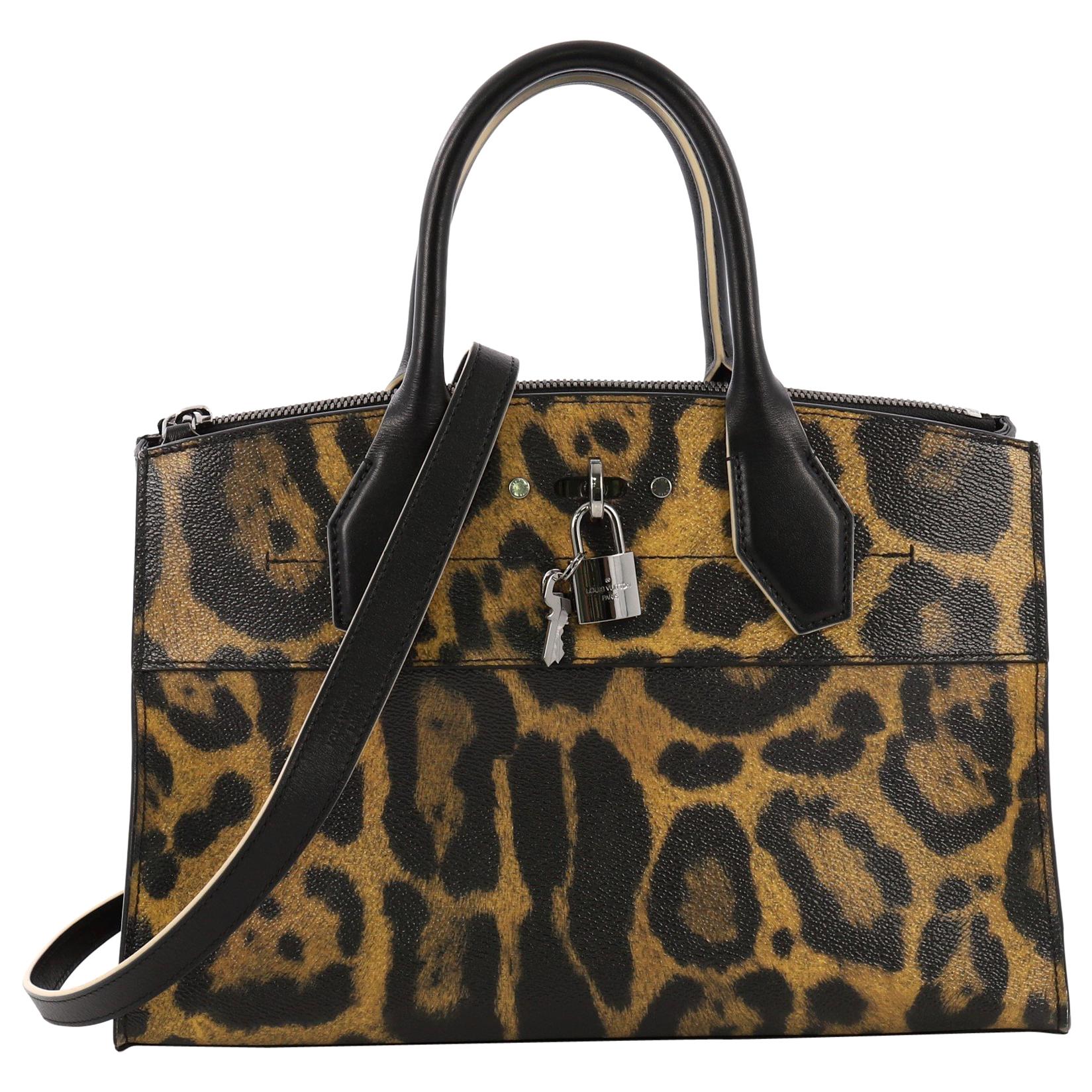 Louis Vuitton City Steamer Handbag Wild Animal Print Canvas EW