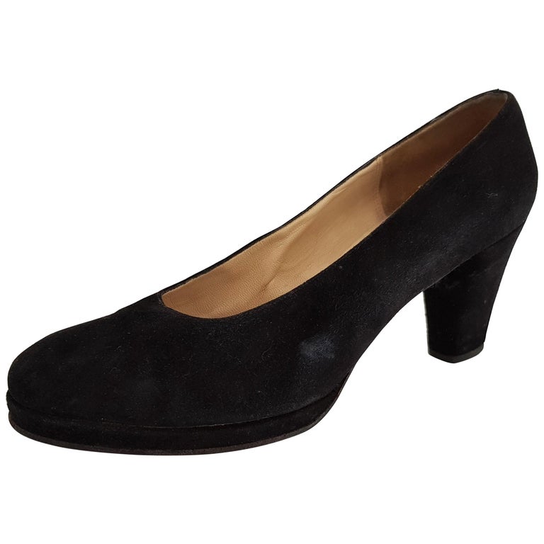 Guido Pasquali Black Velvet Heels - Size 39 1/2 (EU) For Sale at 1stDibs