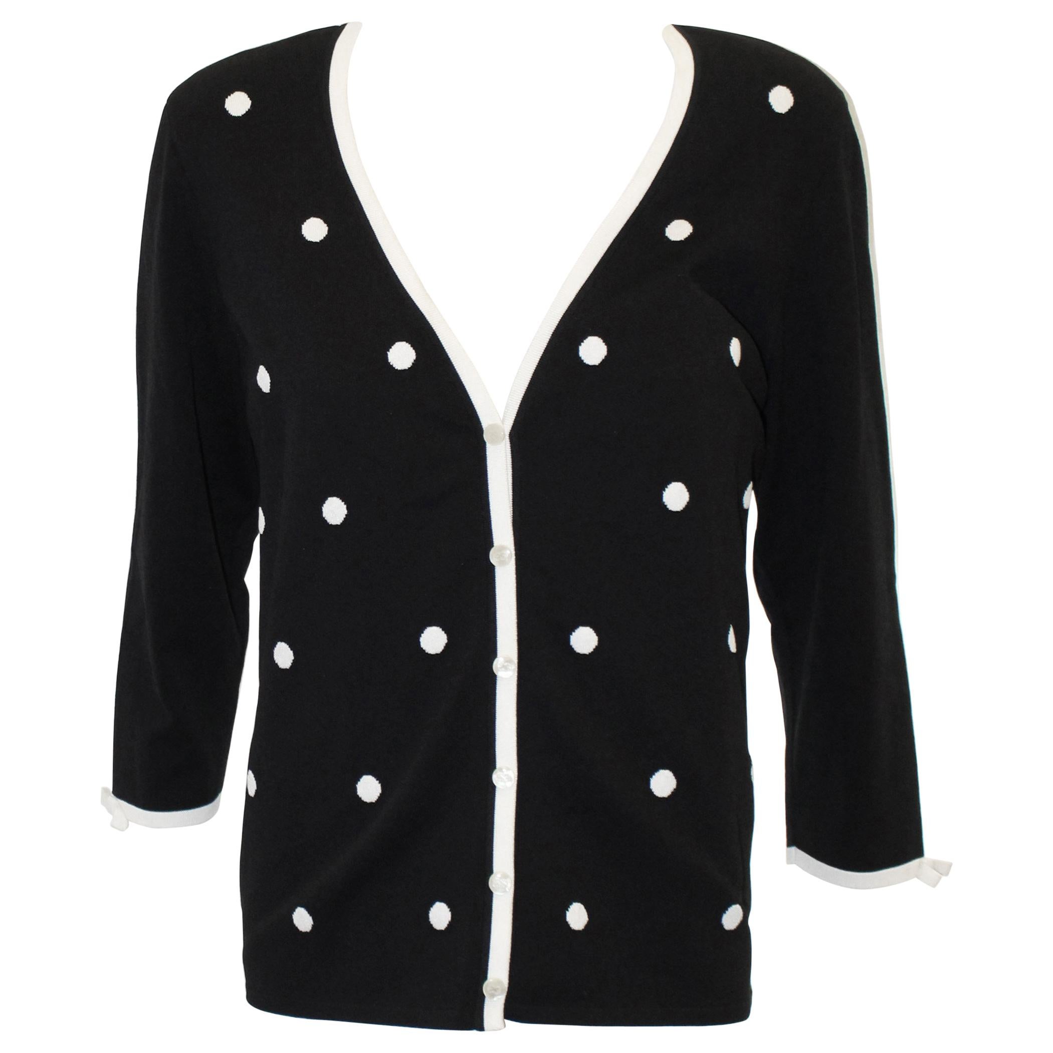 Escada Black & White Cardigan Style Jacket For Sale