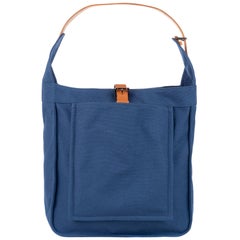 Hermes Marwari Bleu Canvas Shoulder Bag