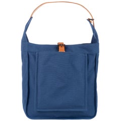 Hermes Marwari Bleu Canvas Shoulder Bag