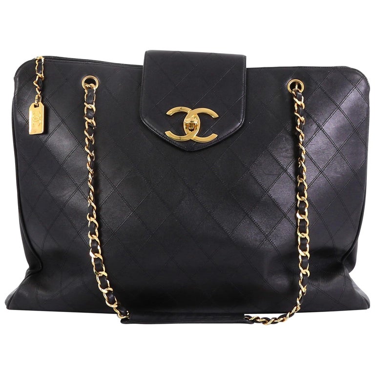 Chanel Vintage Supermodel Weekender Bag Quilted Leather Large at ...