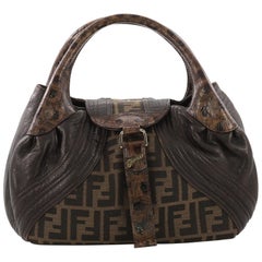 Fendi Tortoise Spy Bag Zucca Canvas and Leather Mini