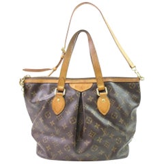 Louis Vuitton Palermo Monogram Pm 867007 Brown Coated Canvas Tote