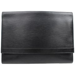 Vintage Louis Vuitton (Ultra Rare) Extra Large 866863 Black Leather Clutch