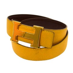 Hermès Yellow X Brown Reversible 32mm H Logo Kit 866742 Belt