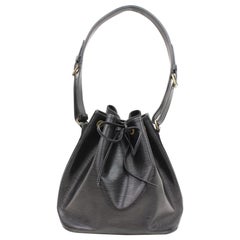 Vintage Louis Vuitton Petit Noe 866343 Black Leather Shoulder Bag