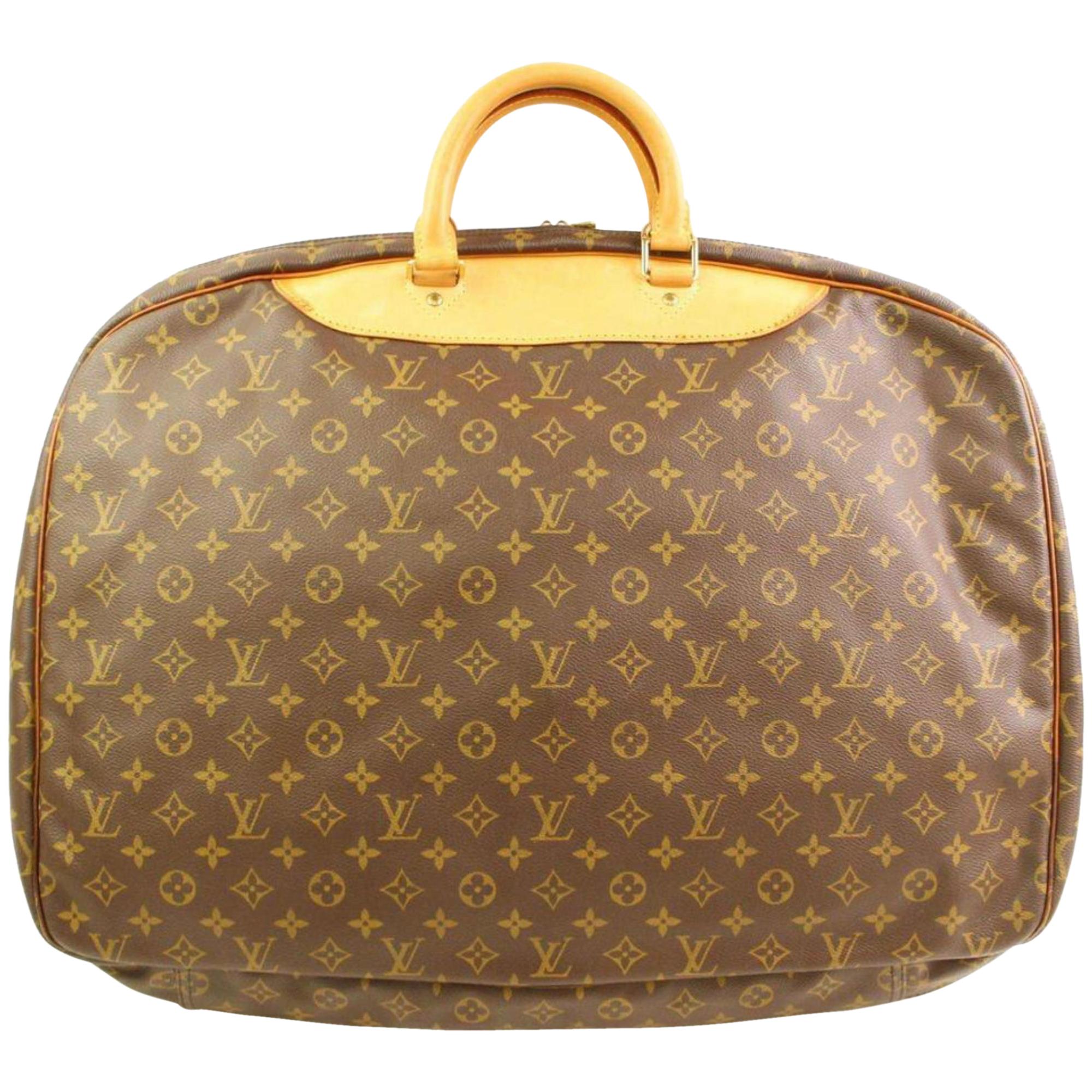 Louis Vuitton Alize Monogram 866377 Brown Coated Canvas Weekend/Travel Bag For Sale