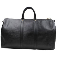 Louis Vuitton Keepall Noir Epi 45 865992 Black Leather Weekend/Travel Bag