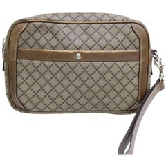 Gucci Diamante Monogram Toiletry Pouch 867160 Brown Canvas Clutch