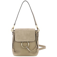 Used Chloe Faye Backpack Leather and Suede Small