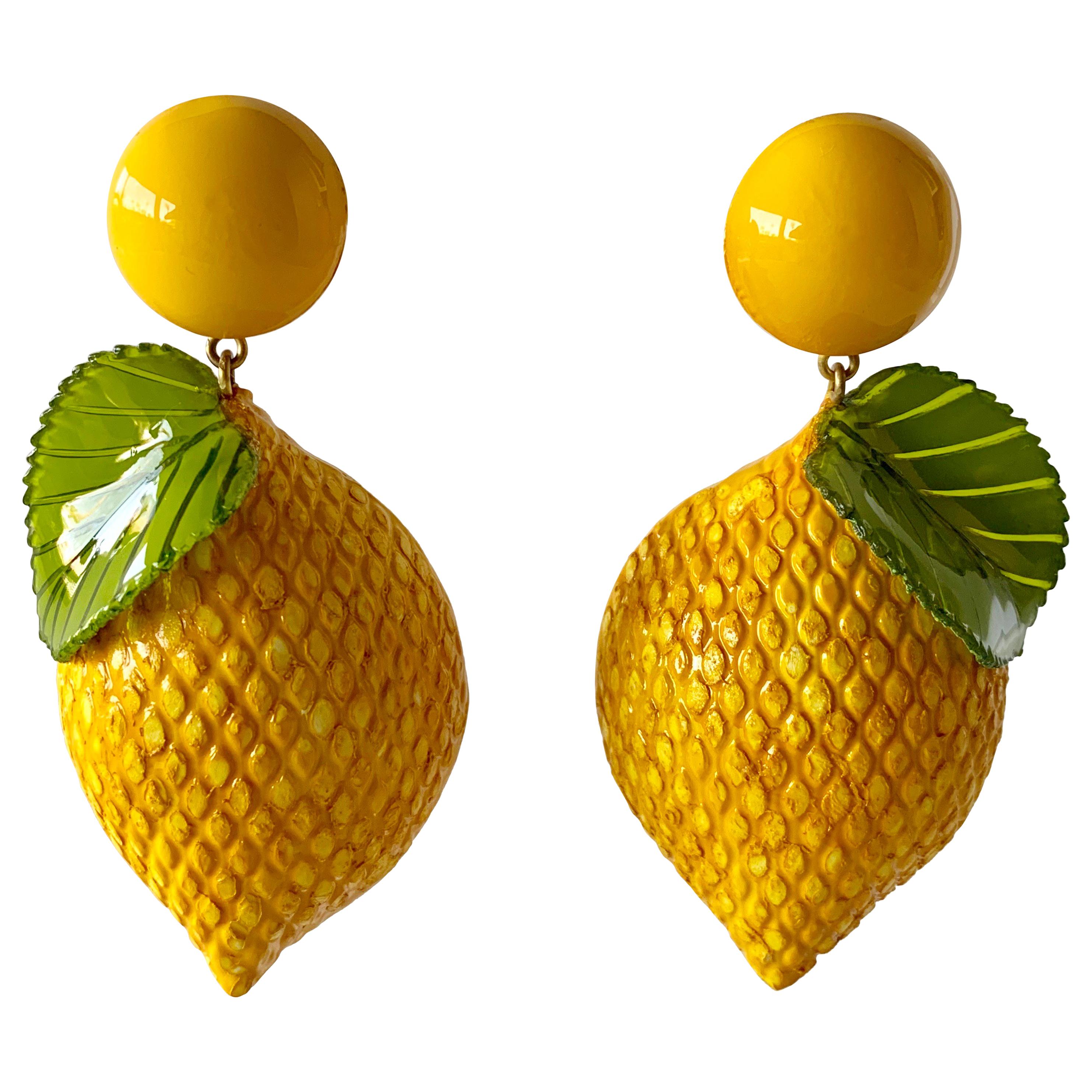 French Lemon Statement Earrings