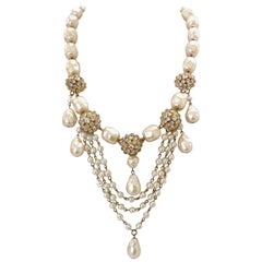 Christian Dior 1960s Glass Pearl Necklace