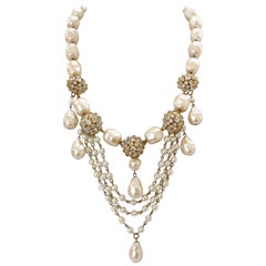 Christian Dior 1960s Glass Pearl Necklace