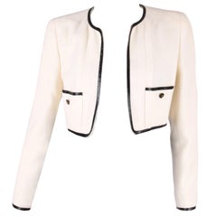 Chanel Wool Bolero Jacket - white/black 1995