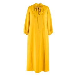 Fendi Yellow Tie-Neck Midi Dress US 6