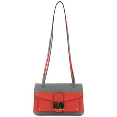 Valentino Rivet Double Handle Shoulder Bag Leather