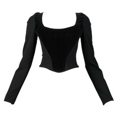Vivienne Westwood Black Velvet Long Sleeve Corset 