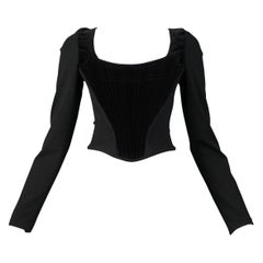 Vivienne Westwood Black Velvet Long Sleeve Corset